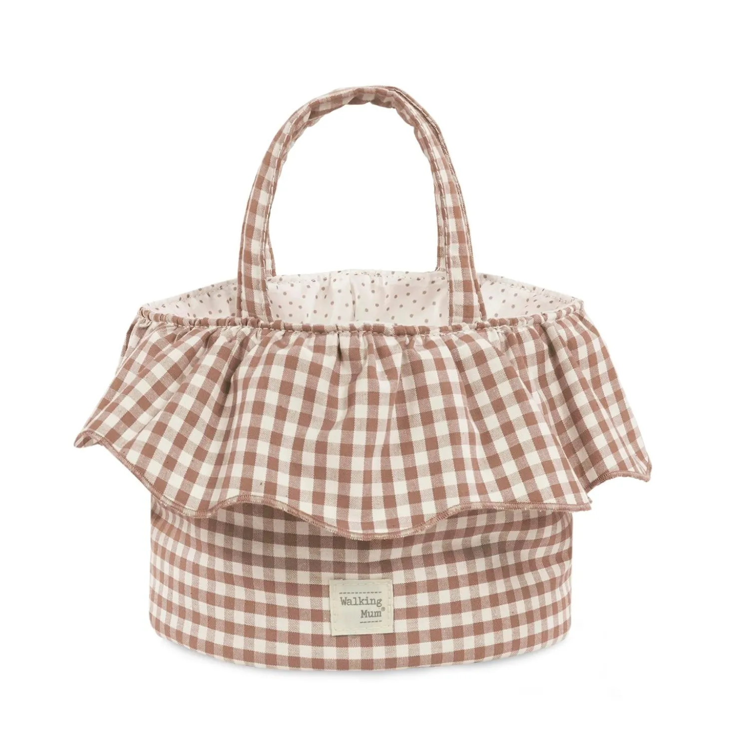 Walking Mum Panier de rangement Praliné Vichy Moka