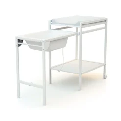 Webaby Table à langer avec baignoire Essentiel Blanc