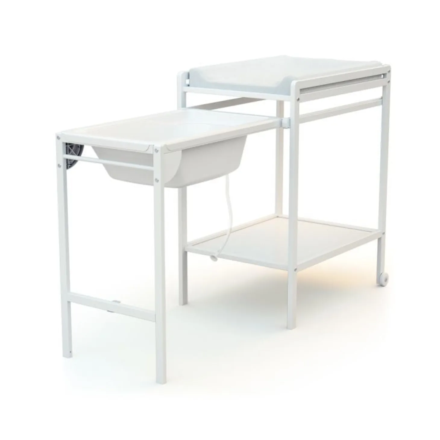 Webaby Table à langer avec baignoire Essentiel Blanc