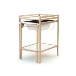 Webaby                    Table à langer avec baignoire Essentiel    Hêtre Verni