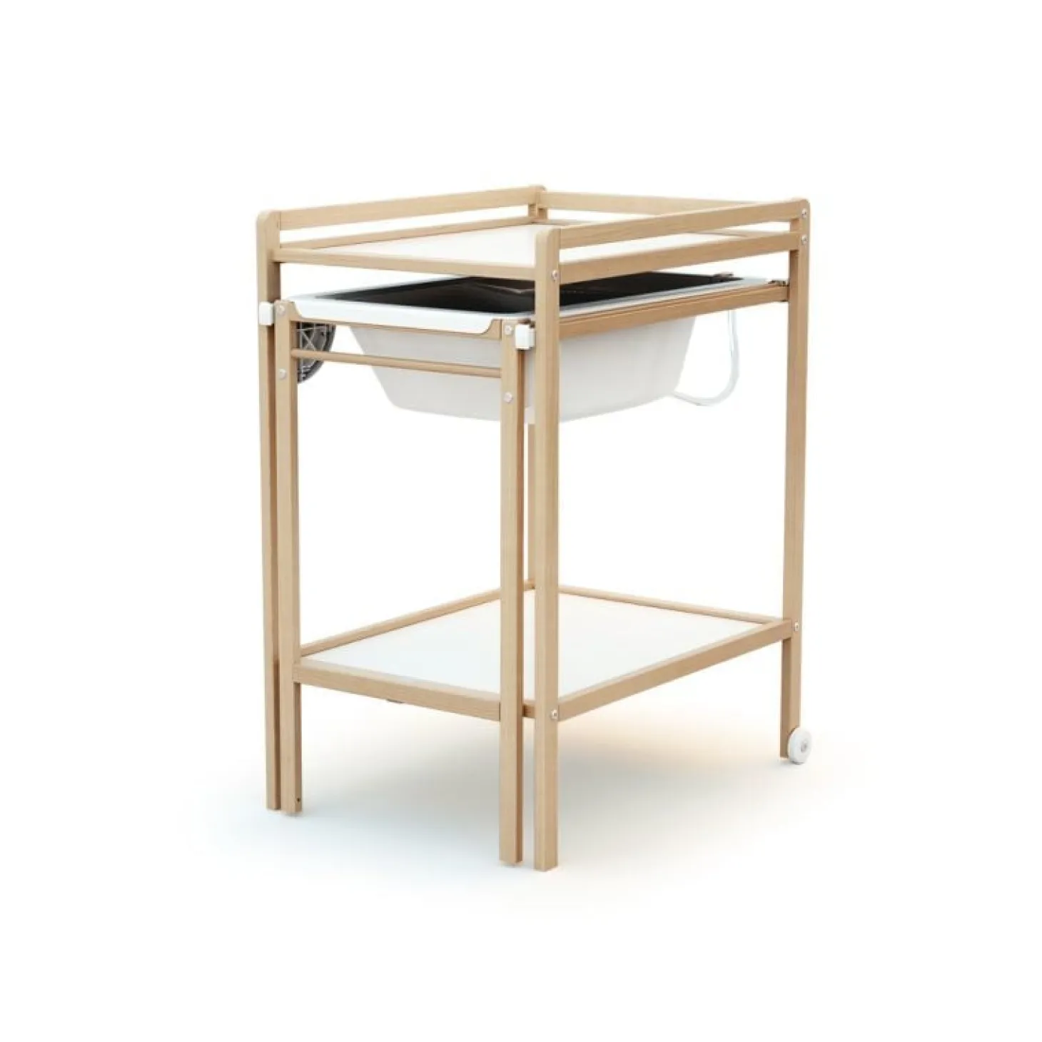 Webaby Table à langer avec baignoire Essentiel Hêtre Verni