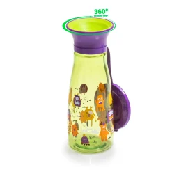 Wowcup                    Gourde  360 ° enfant avec couvercle    Monstres            350 ml